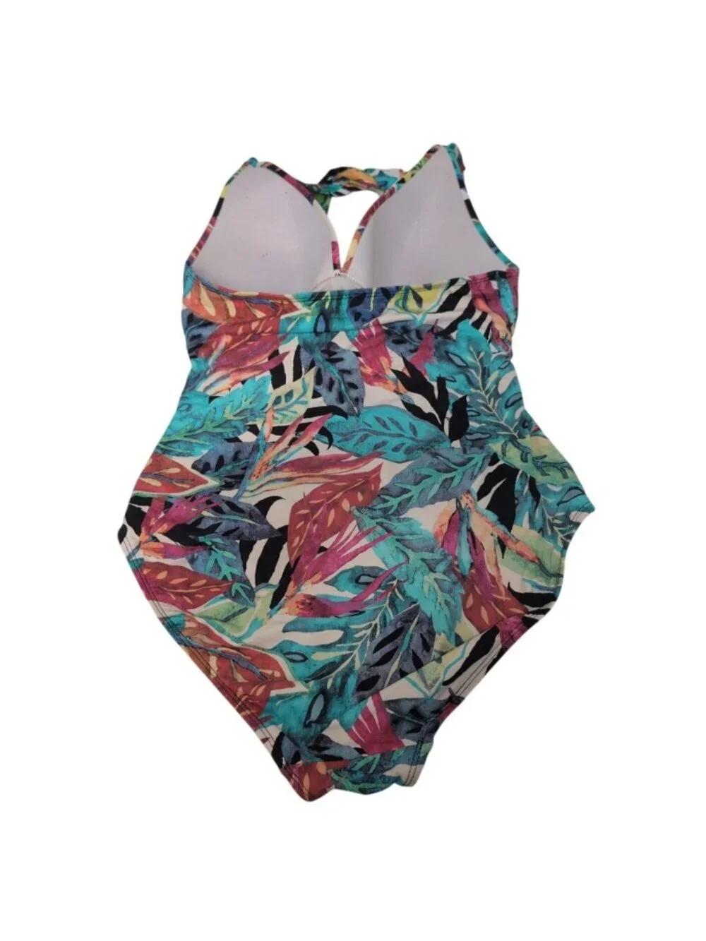 Lauren Ralph Lauren Rainforest Halter Swimsuit Womens Size 12 Tropical Stretch